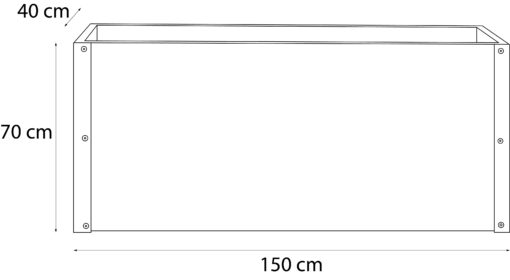 Donica ogrodowa metalowa podłużna zielona 150x40x70