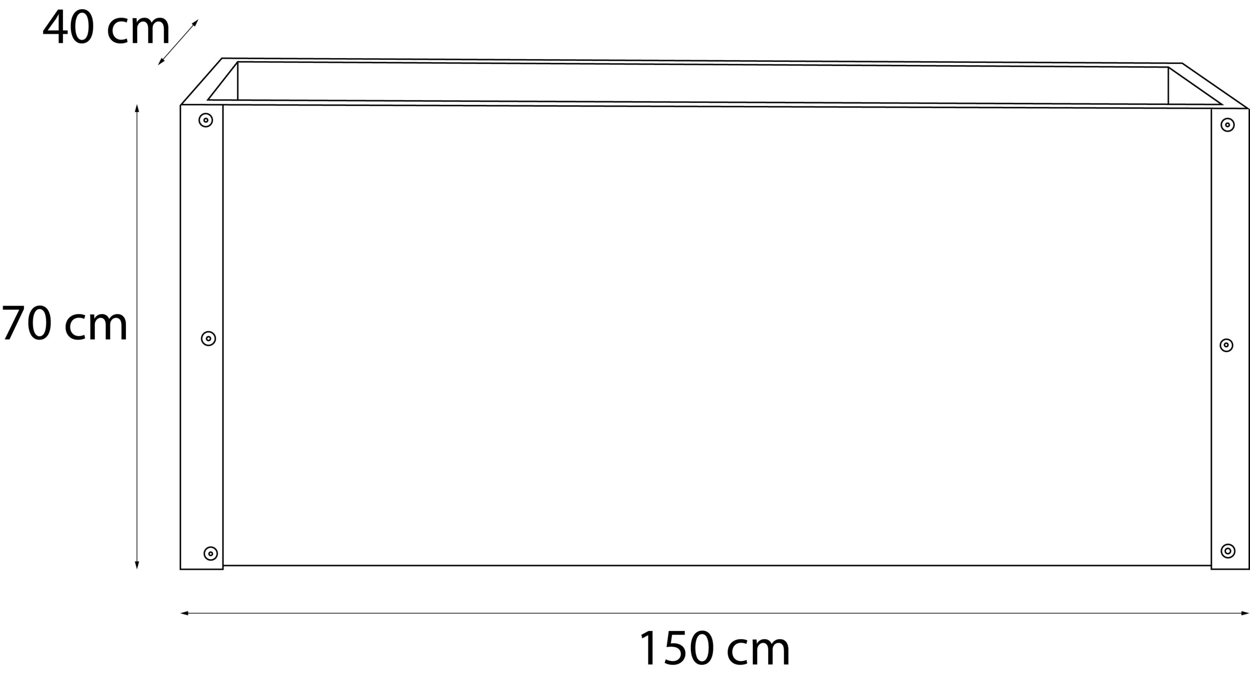 Donica ogrodowa metalowa podłużna zielona 150x40x70