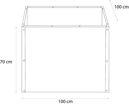 Donica metalowa prostokątna antracyt 100x100x70