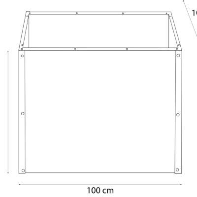 Donica metalowa prostokątna antracyt 100x100x70