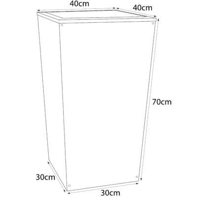 Donica wysoka ogrodowa metalowa antracyt 30x40x70 cm