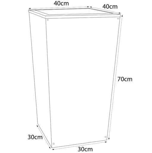 Donica wysoka ogrodowa metalowa antracyt 30x40x70 cm