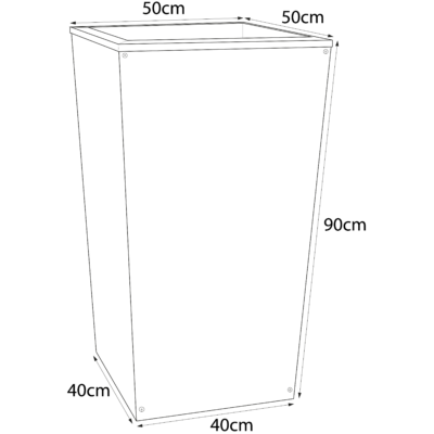 Donica wysoka ogrodowa metalowa 40x50x90 cm